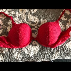 Victoria Secret red lace push up bra